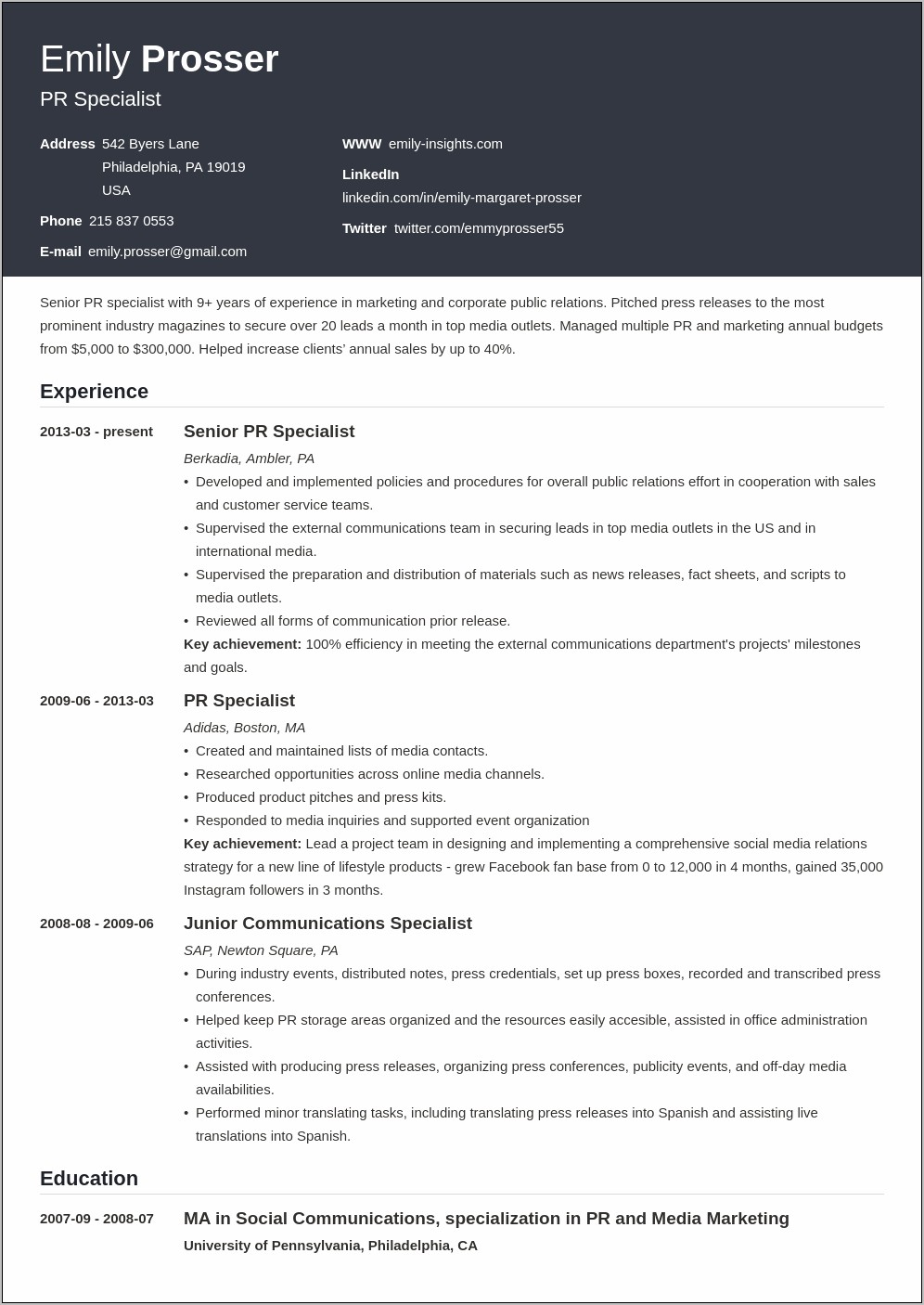 Examples Of Resumes For Public Service
