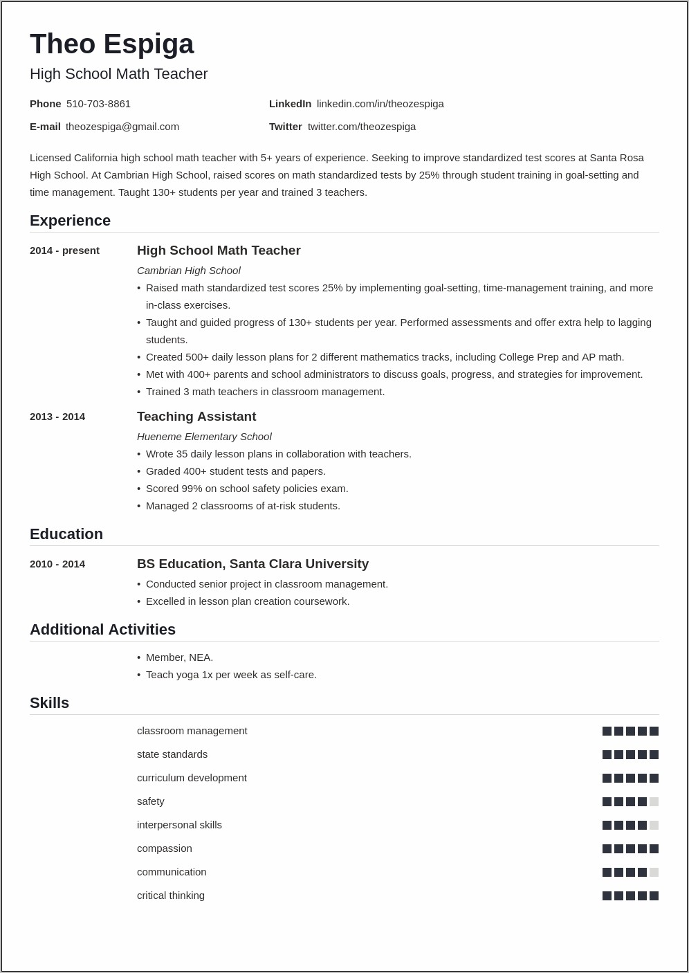 Experience Ahead Of Education On Resume