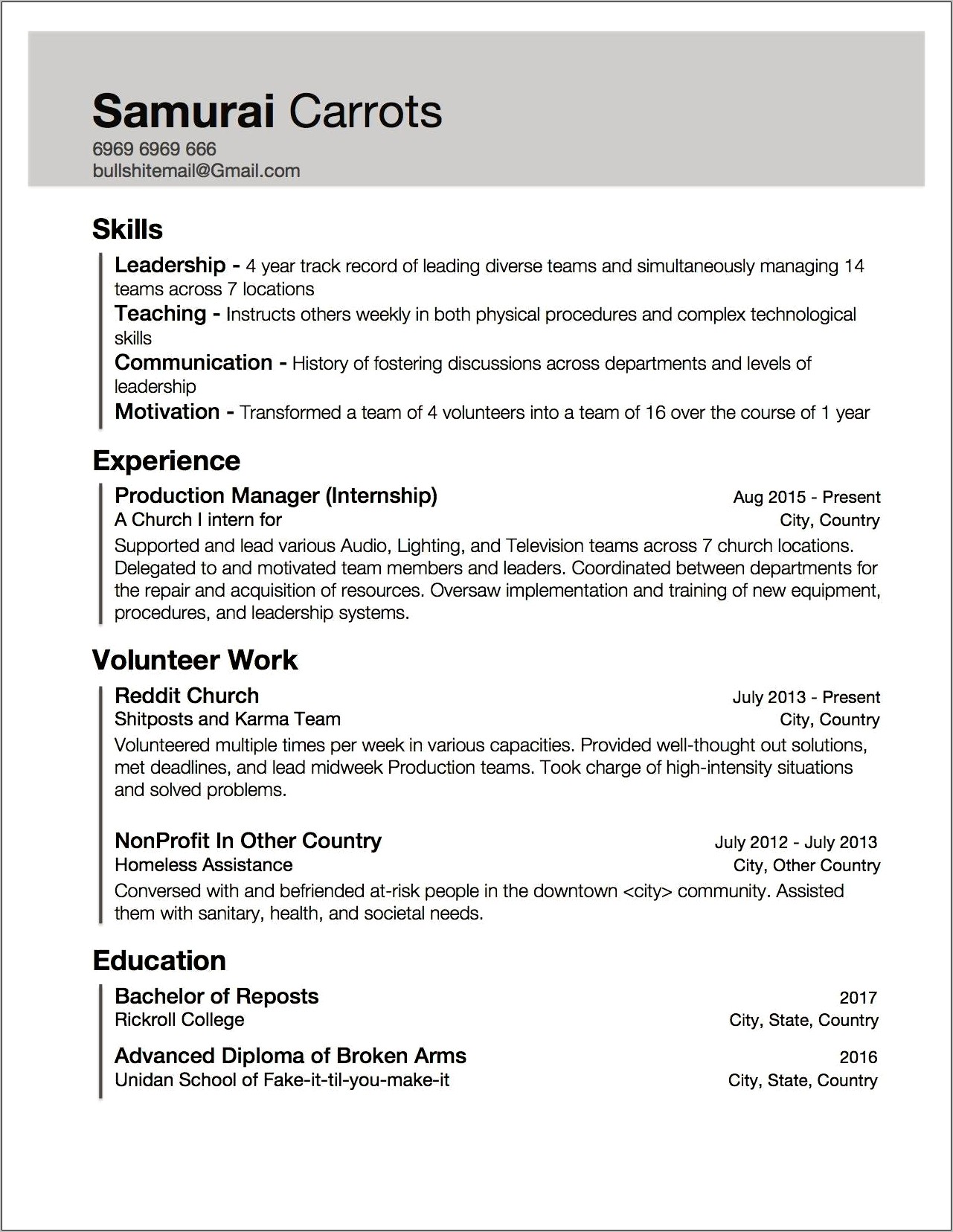 Experience Vs Professional Experience On Resume