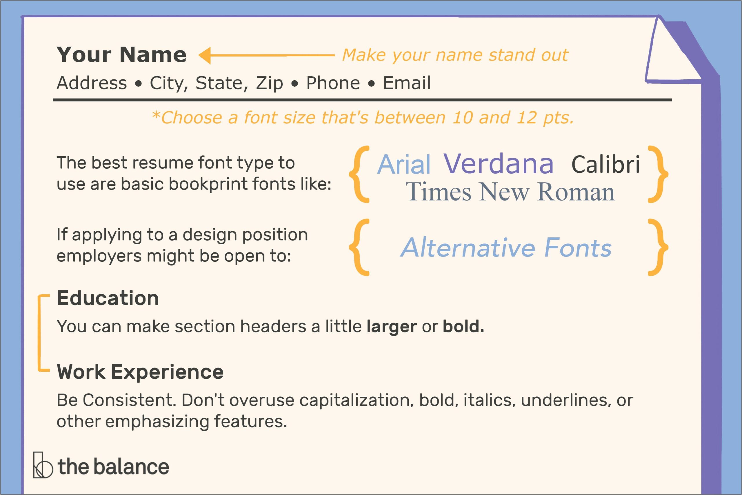 Format For Resume Word Document Fonts Resume Example Gallery