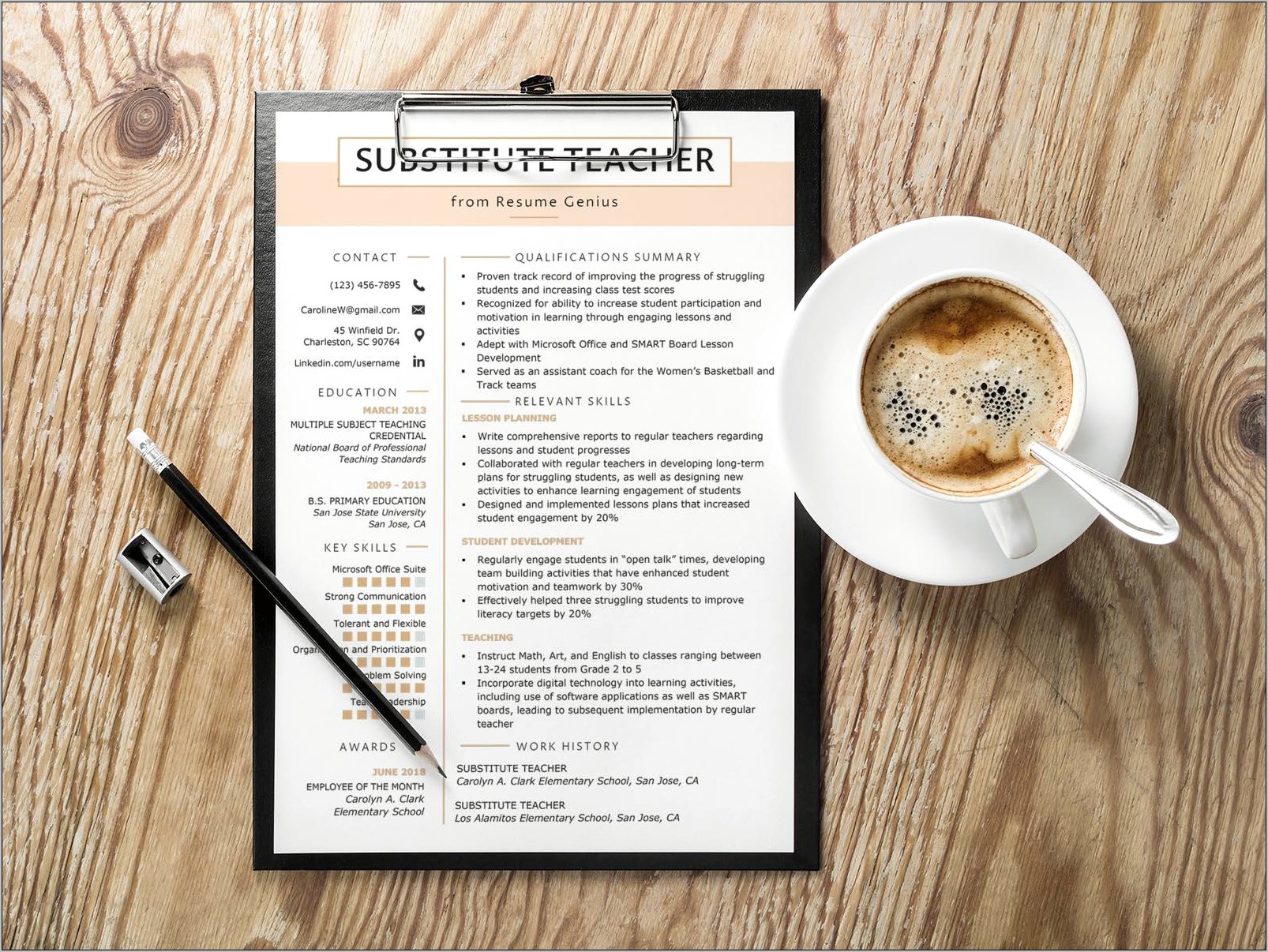 Free Example Of Substitute Teacher Resume Resume Example Gallery