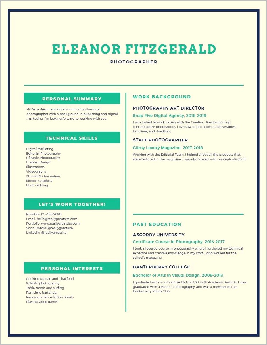 Downloadable One Page Resume Template Word Free