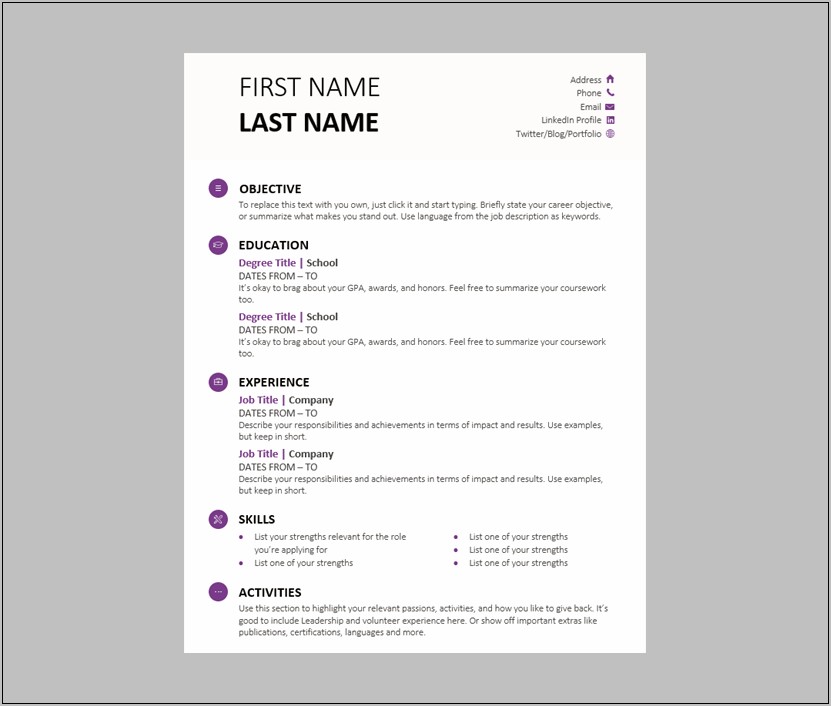 Free Resume Template Microsoft Wordds