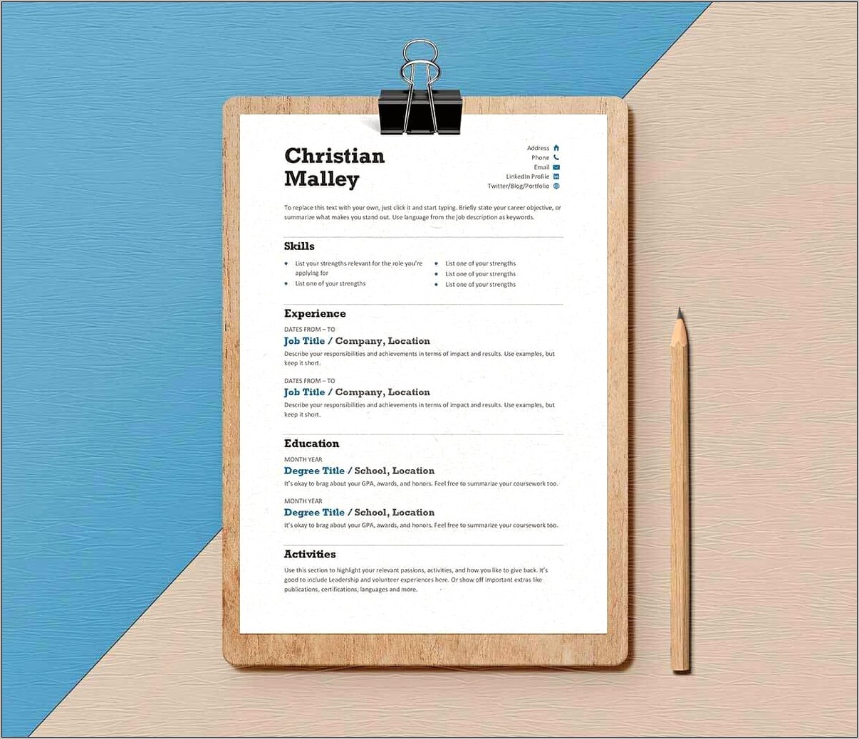 Resume Template Word Format Download