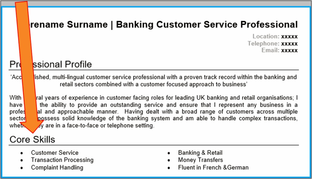 Good Profile For Customer Service Resume