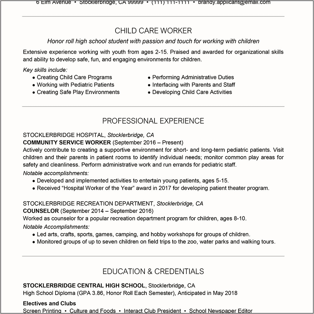 Good Resume Summary Examples For Students Resume Example Gallery