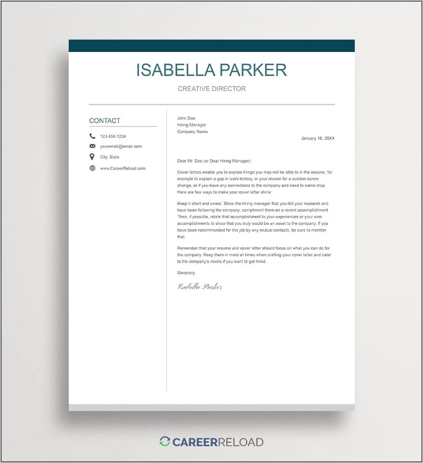 Google Docs Resume And Cover Letter Templates