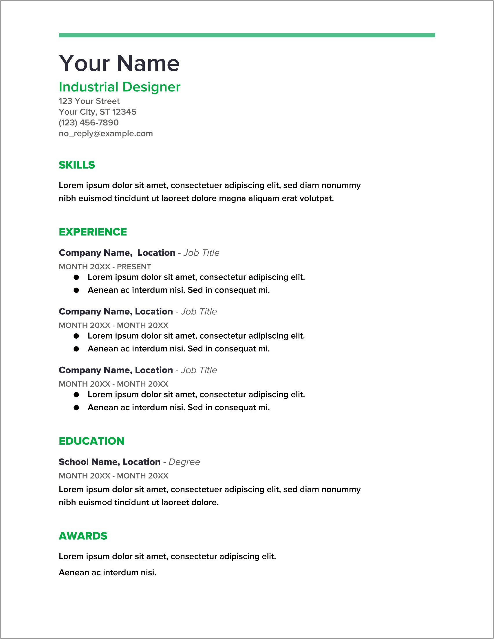 resume template it professional