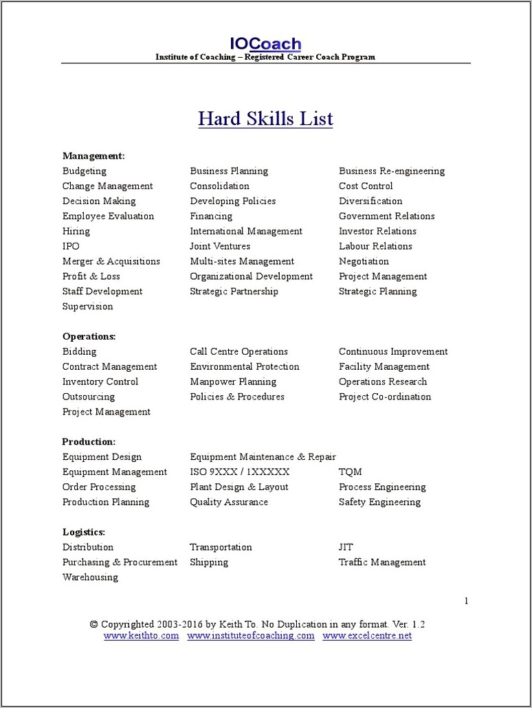Hard Help Desk Skills List For Resume
