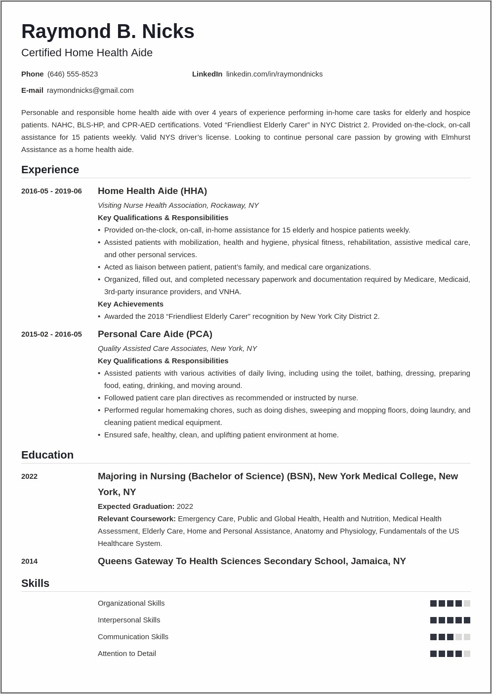 Health Care Aide Resume Without Experience Resume Example Gallery