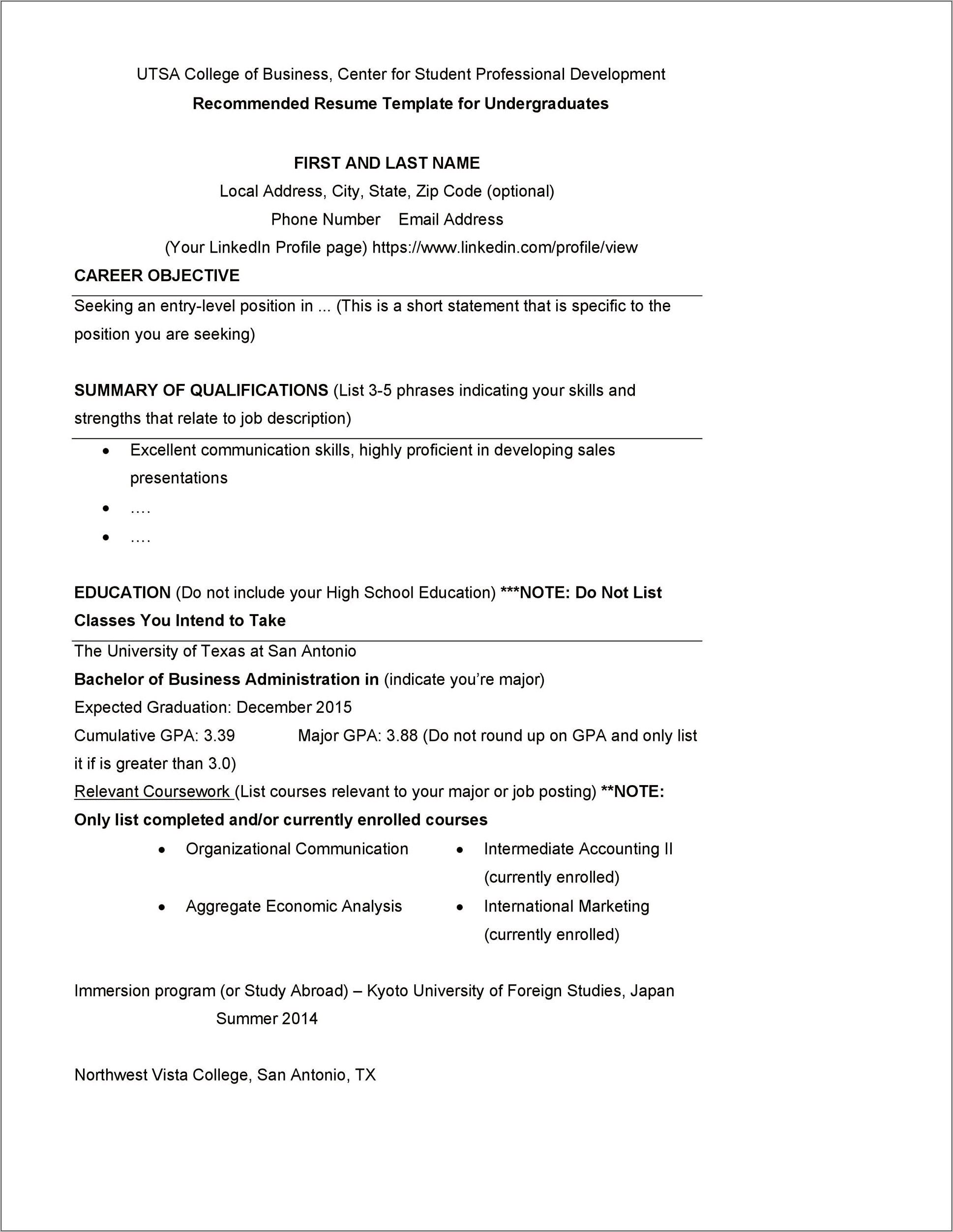 High School Resume For Letter Of Recommendation Resume Example Gallery
