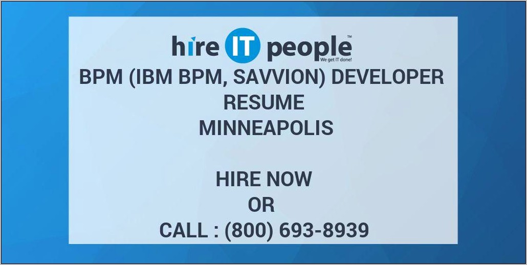 Hireitpeople Ibm Operational Decision Manager Resume