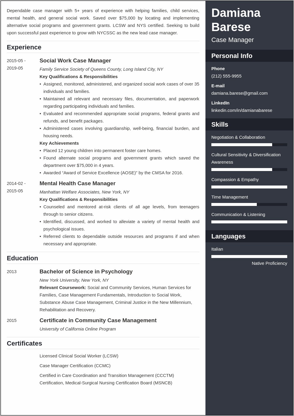 Internal Case Management Criminal Resume Resume Example Gallery