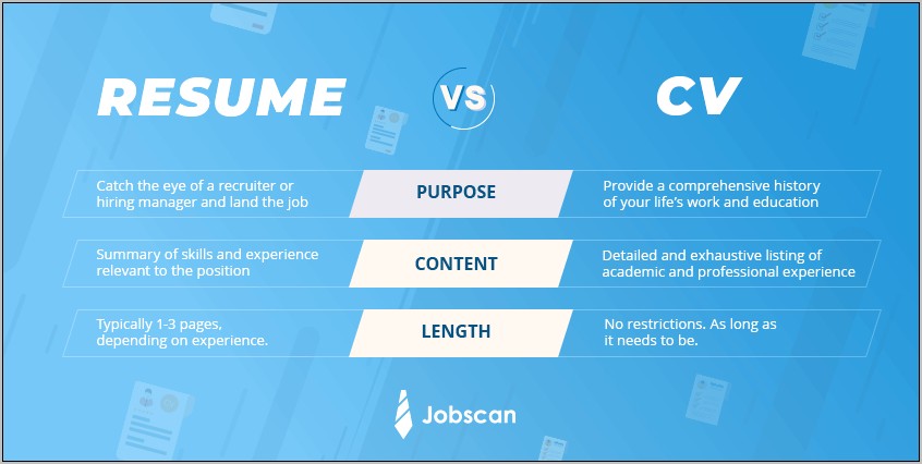 Is Cv The Same As Resume Examples