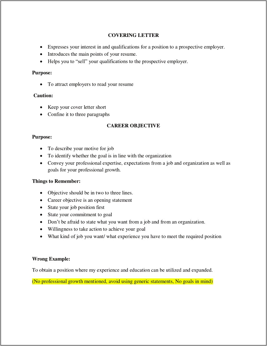 Is There Need For Objective On Resume