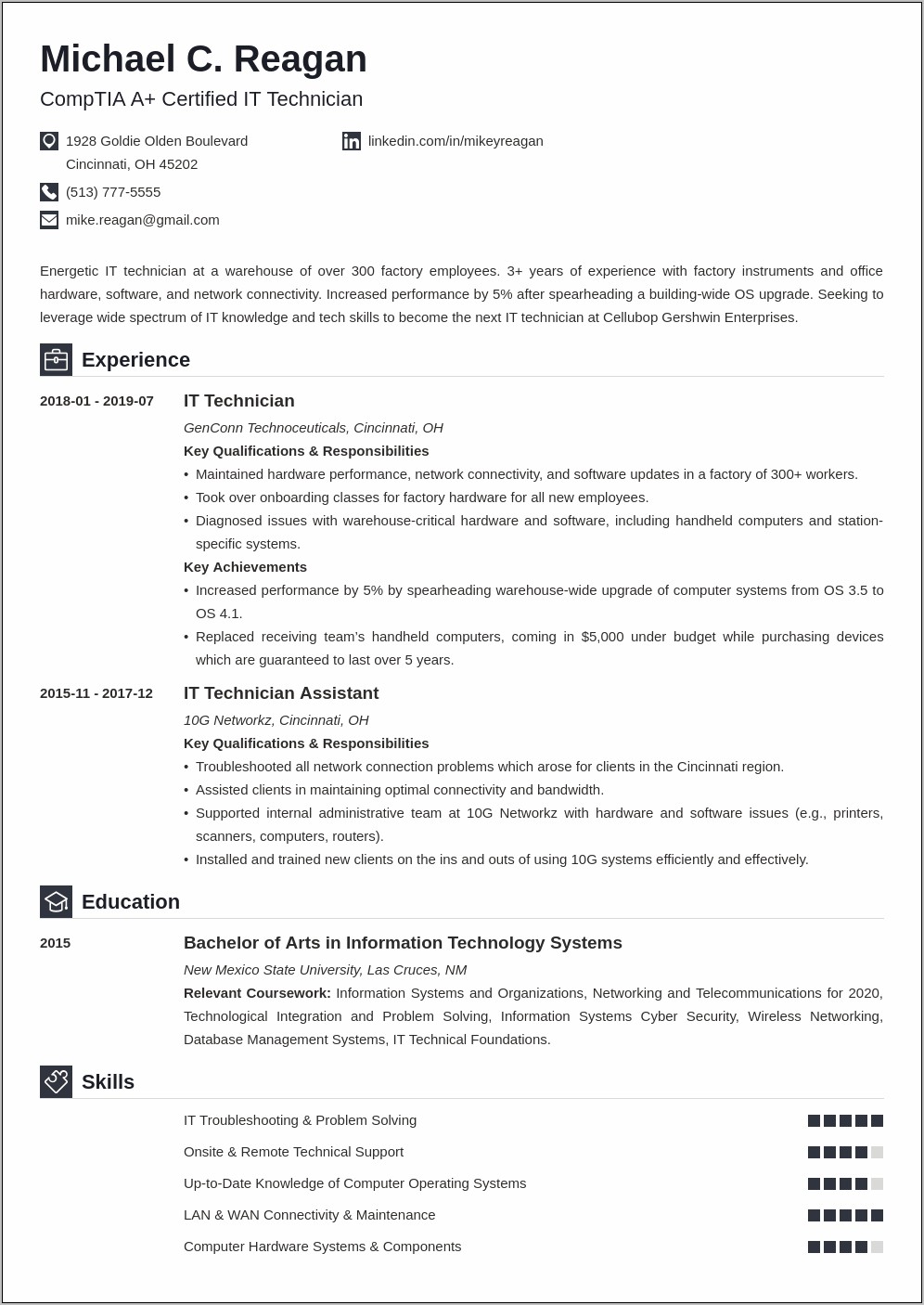 It Summary Of Qualificationns Resume Examples