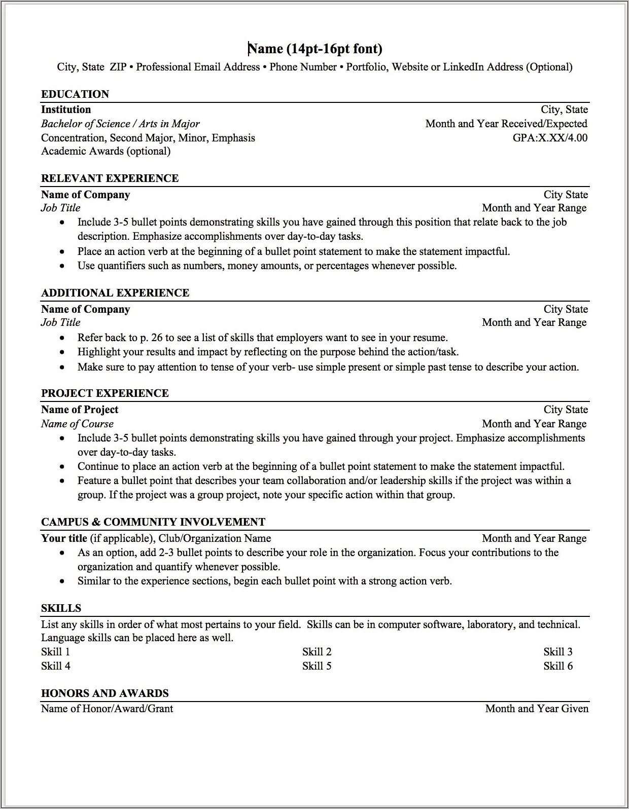 Job List Skills For A Resume