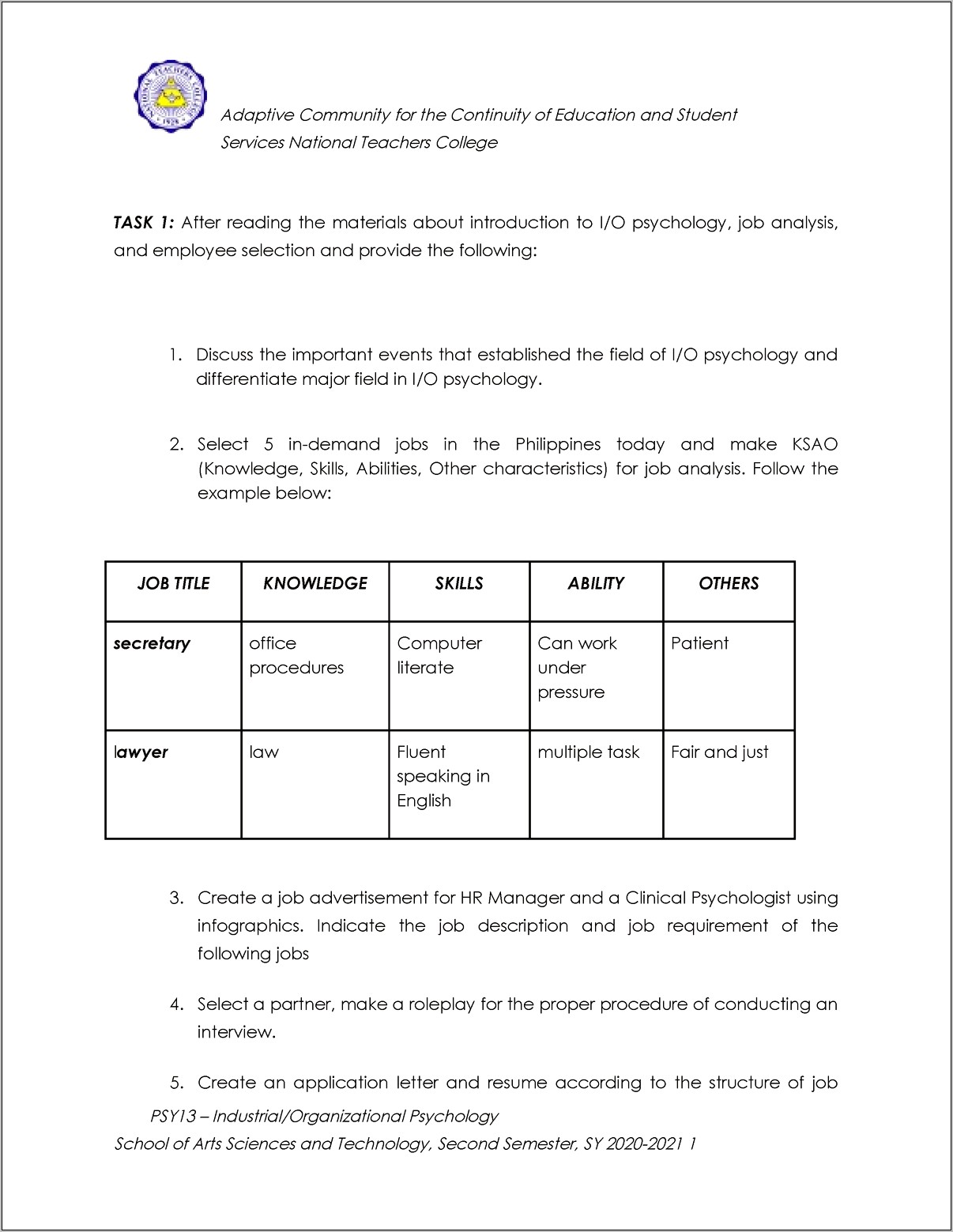 Job Objectives For Resumes Io Psychology