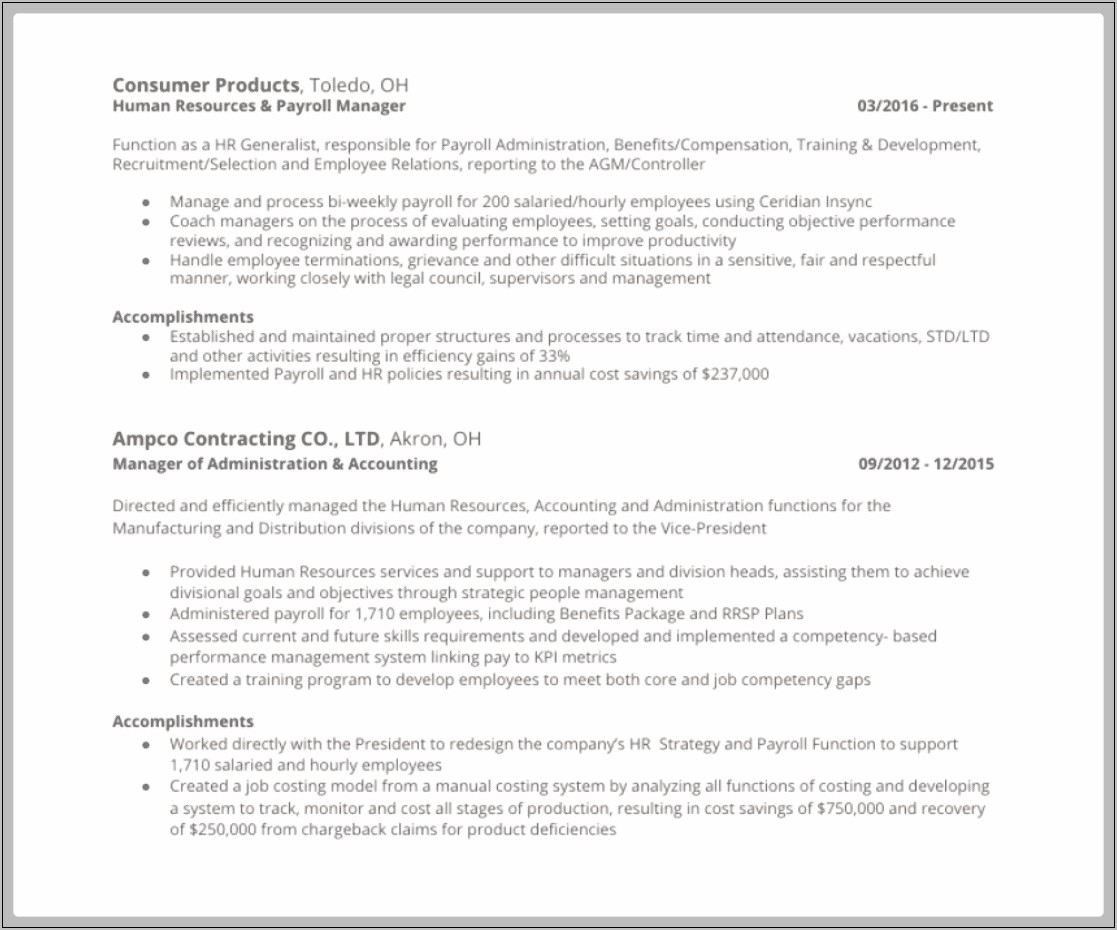 List Of Things To Put Ona Resume