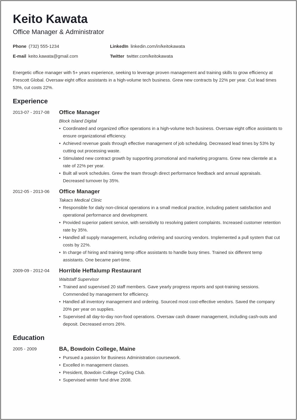 Medical Office Manager Job Resume Classes