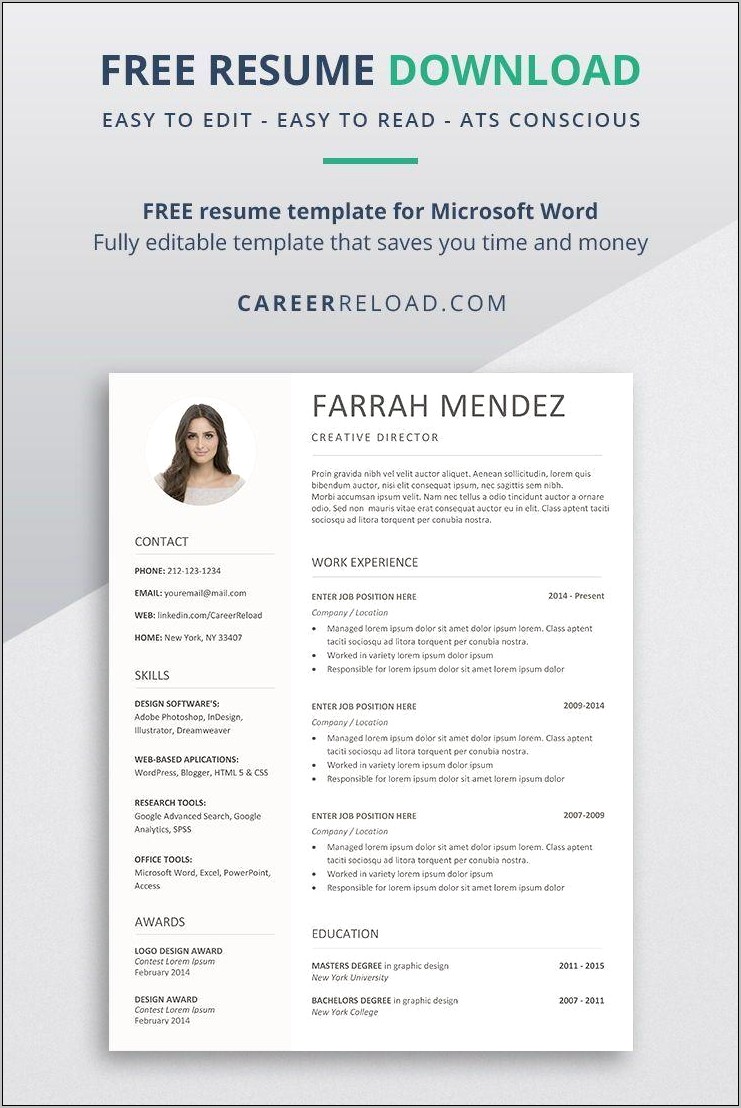 microsoft word android resume templates free download