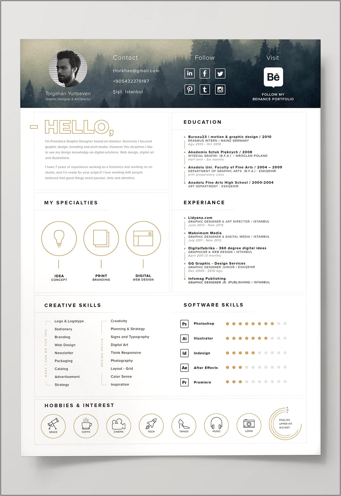 after effects cv template free download