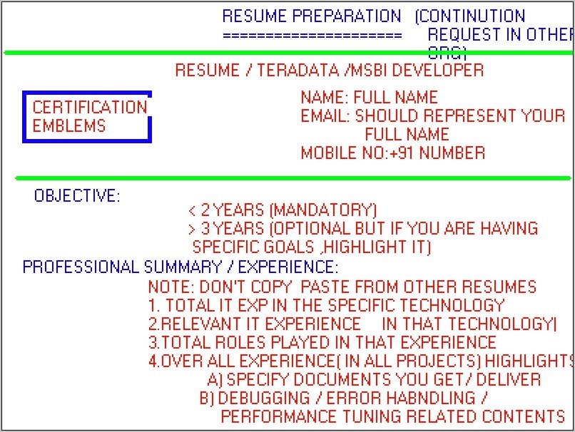 Msbi Resume For 4 Years Experience