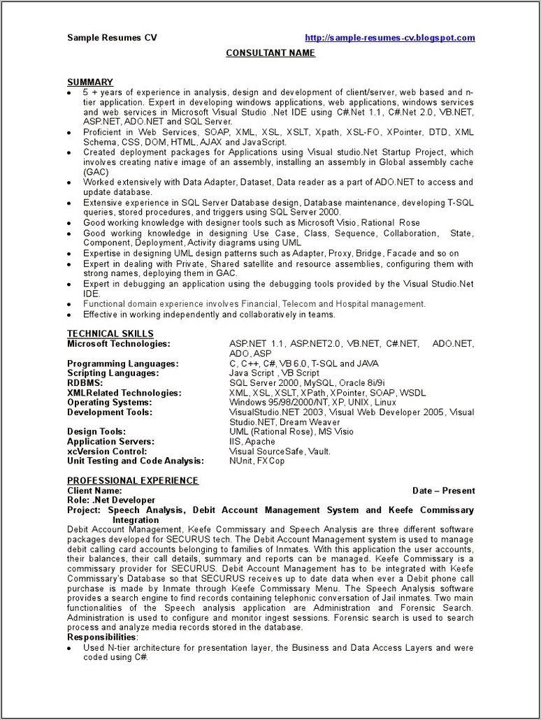 Msbi Resume For 5 Years Experience