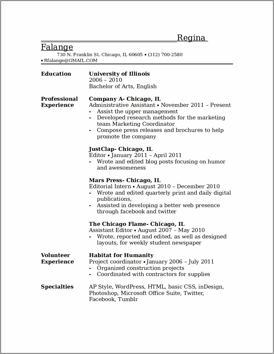 Objective Fo A Resume Or Emplyment