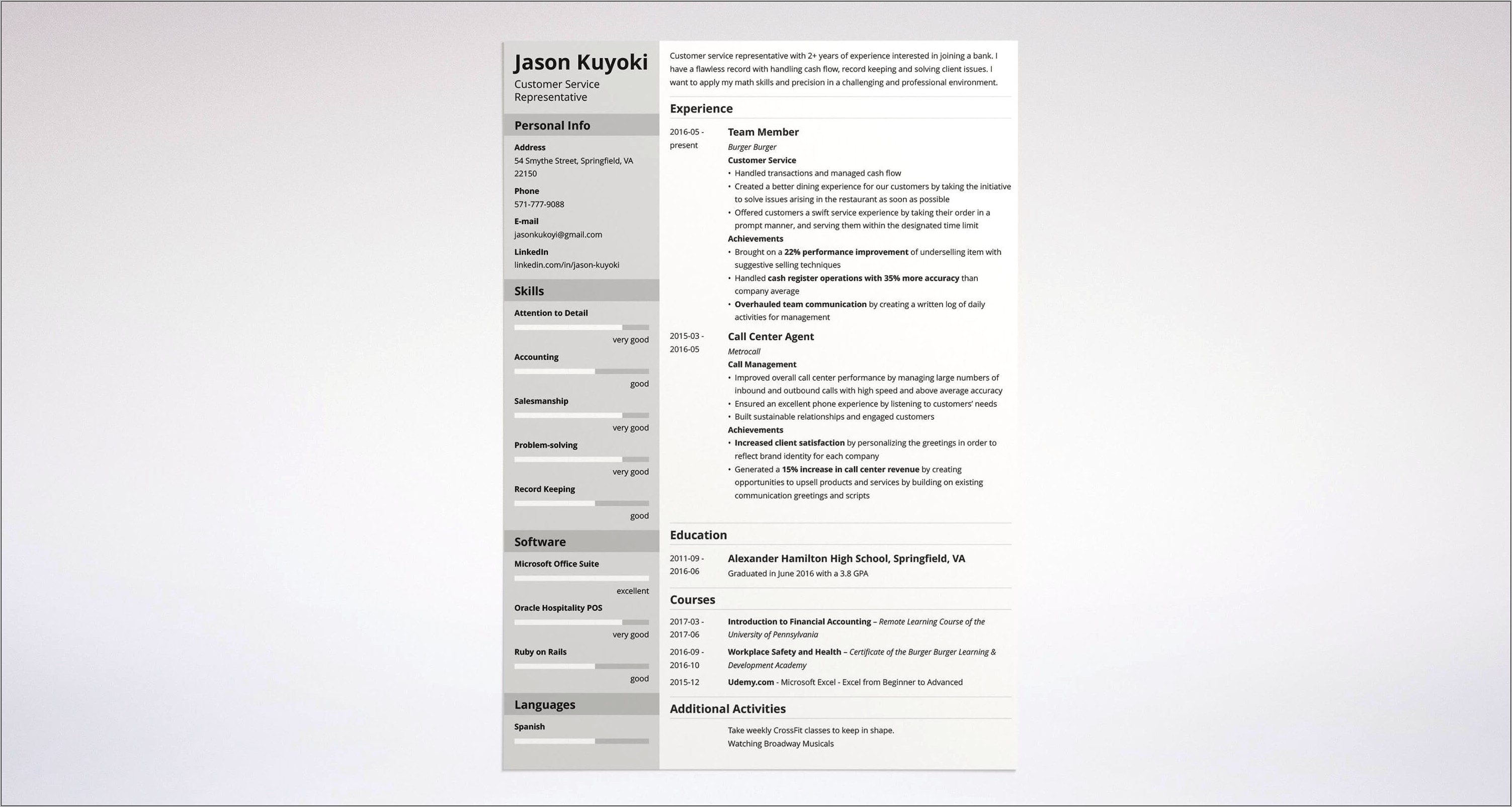 Objective For A Bank Job Resume