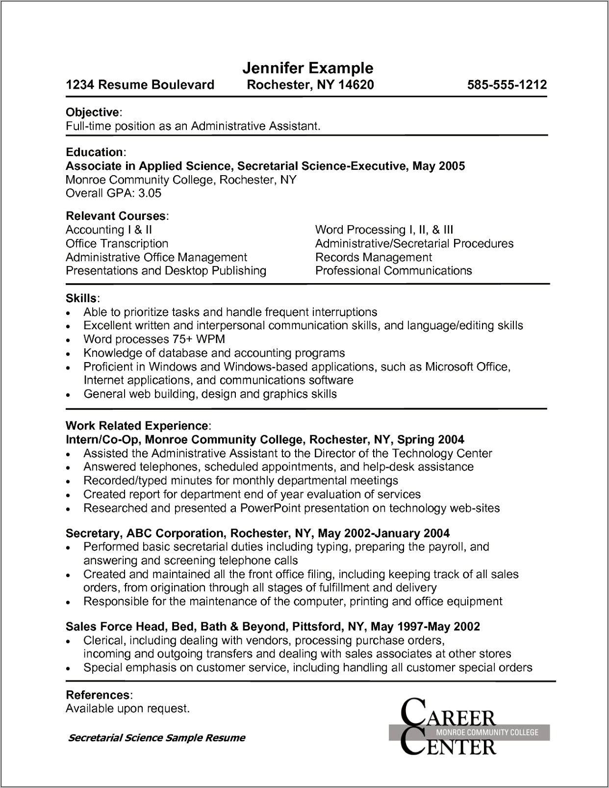 Objective On A Resume For An Office Job