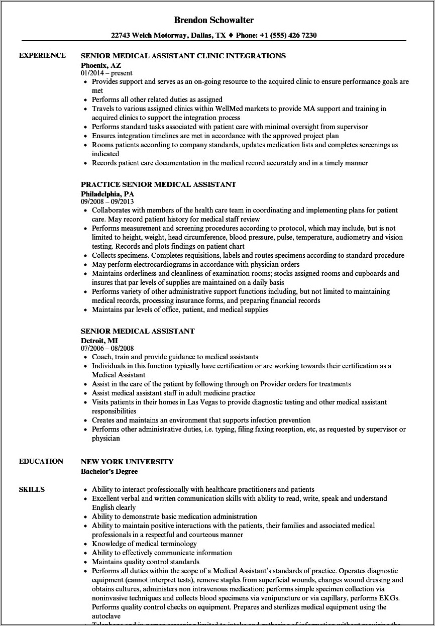 Objective On An Medical Assistant Resume