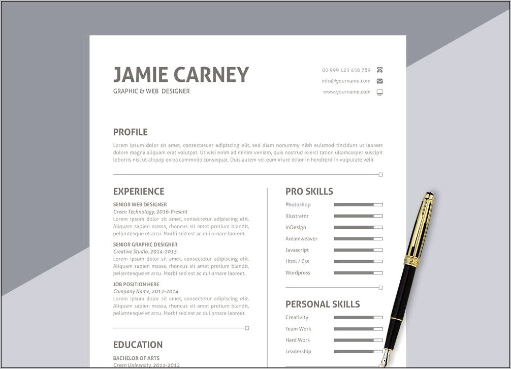 Plantillas Gratis De Resume En Word