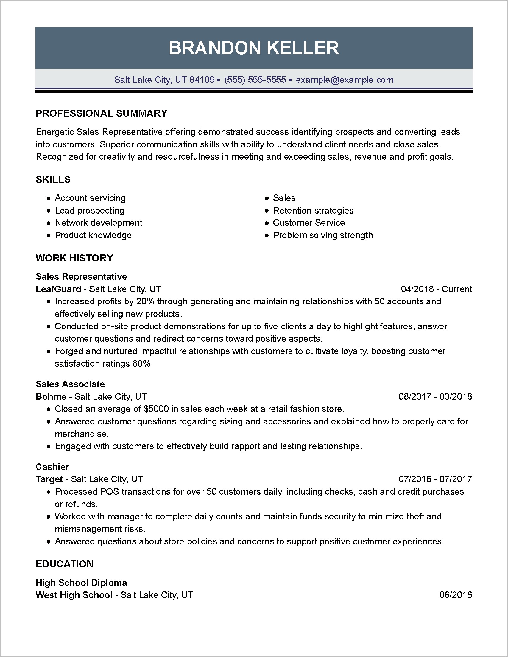 Present Soft Skills In Summary Resume