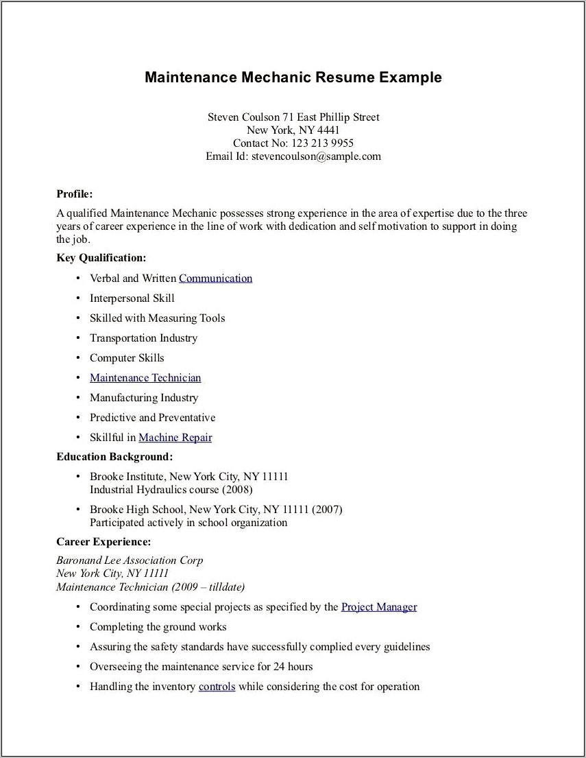 Professional Resume For High School Studetn