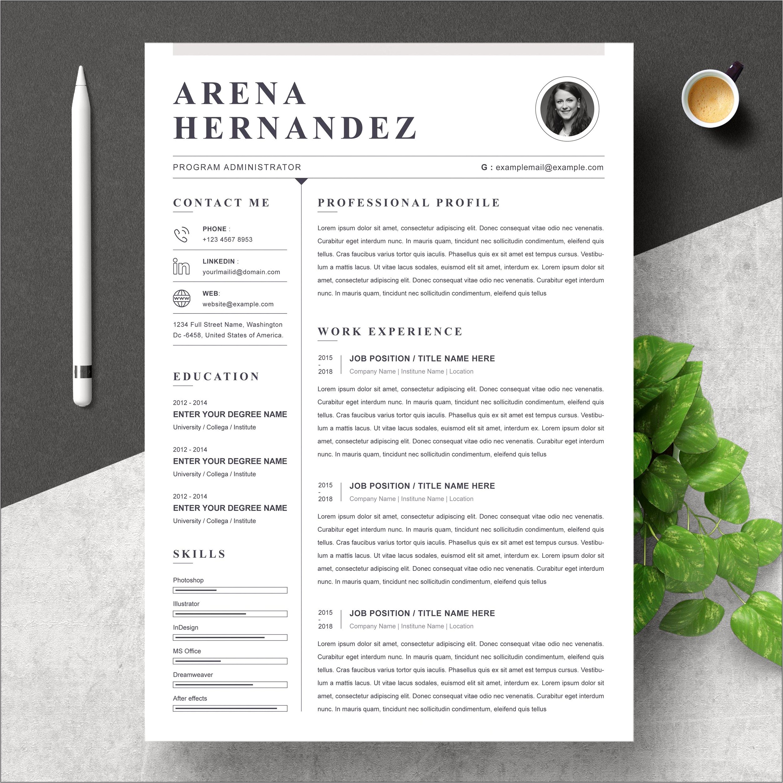 Executive Resume Word Template Word Free Download