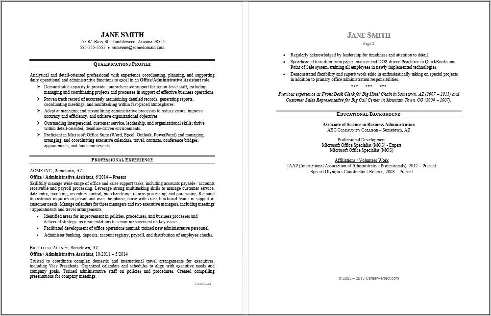 Professional Resumes For Government Jobs