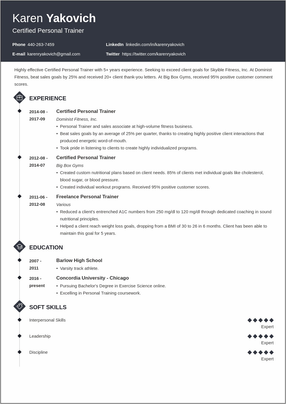 Professional Summary Resume Planet Fitness Job