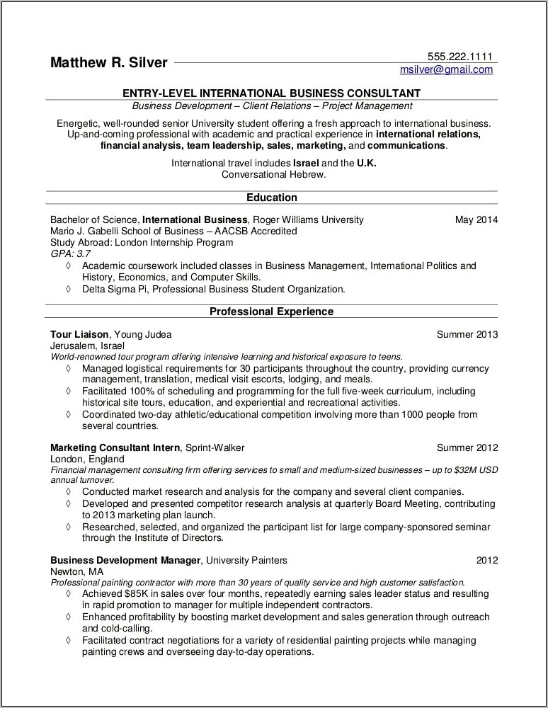 Profile Of A Resume Examples Recent Graduate Science