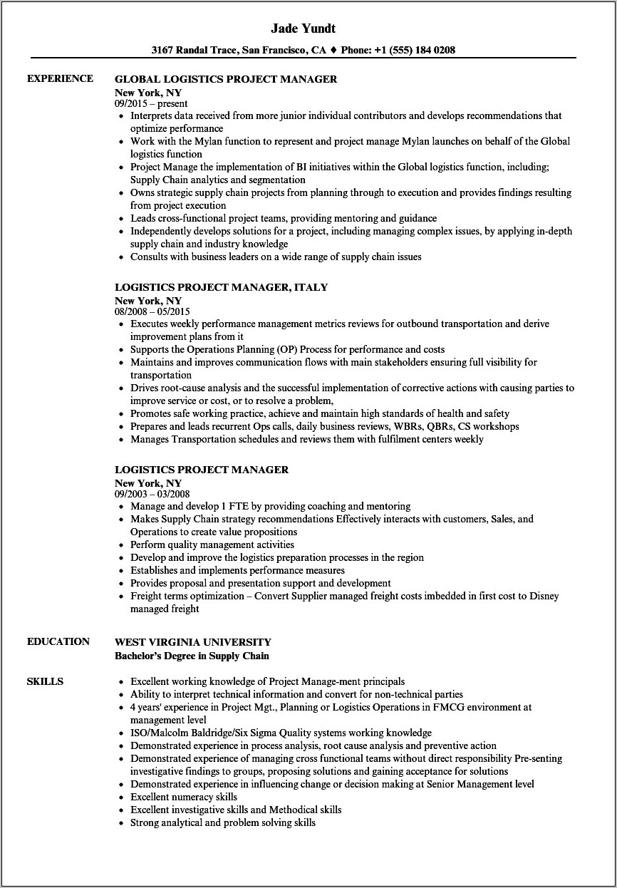 Program Manager Department Of The Navy Resume