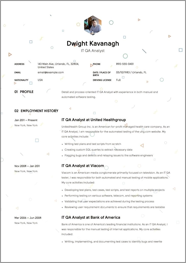 Qa Sample Resume 8 Yrs Exp