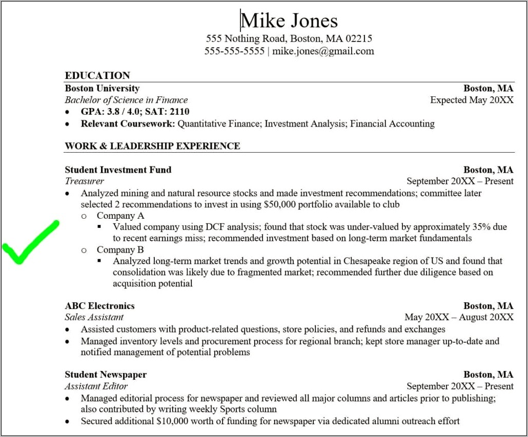Relevant Experience Vs All Experience Resume