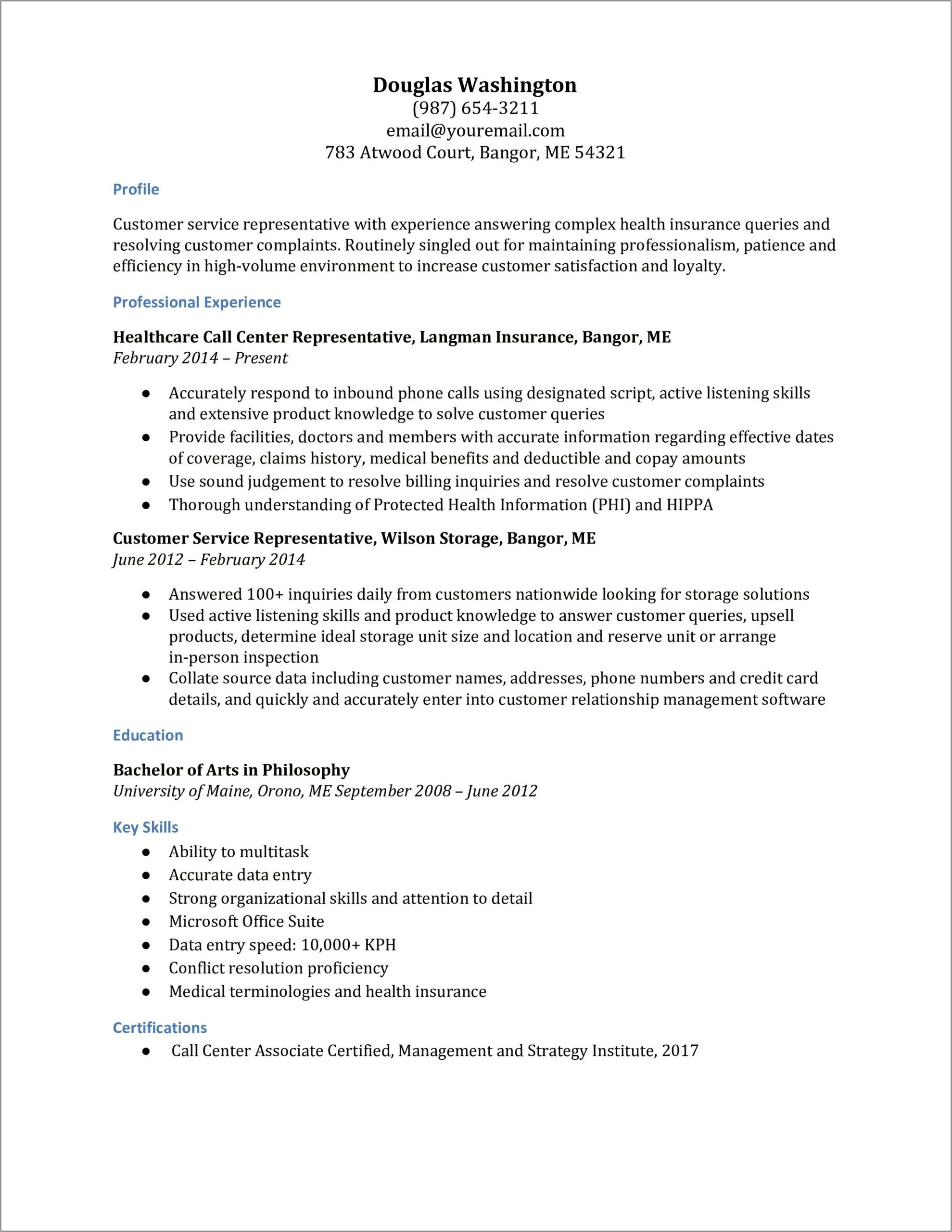 Resolve Complaints Skills For Servers On Resume