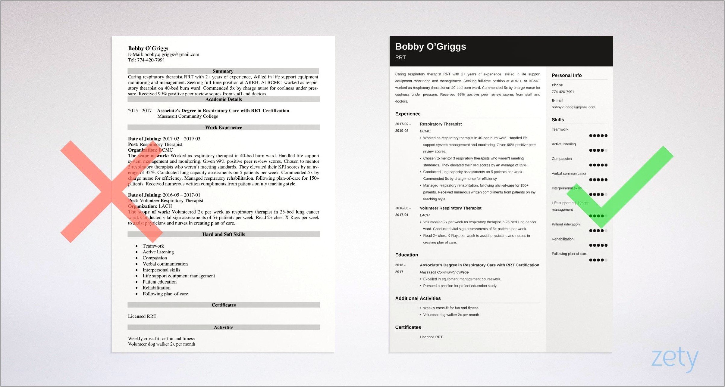 Respiratory Therapy Job Duties For Resume