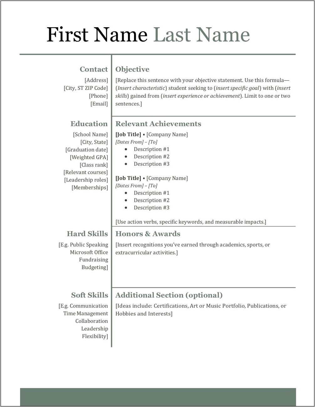 Resume Class For High School Student