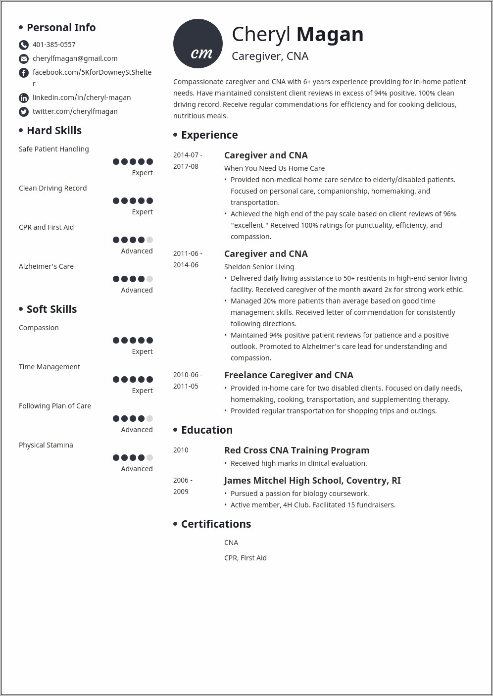 Resume Clinical Social Worker Focus Geriatric