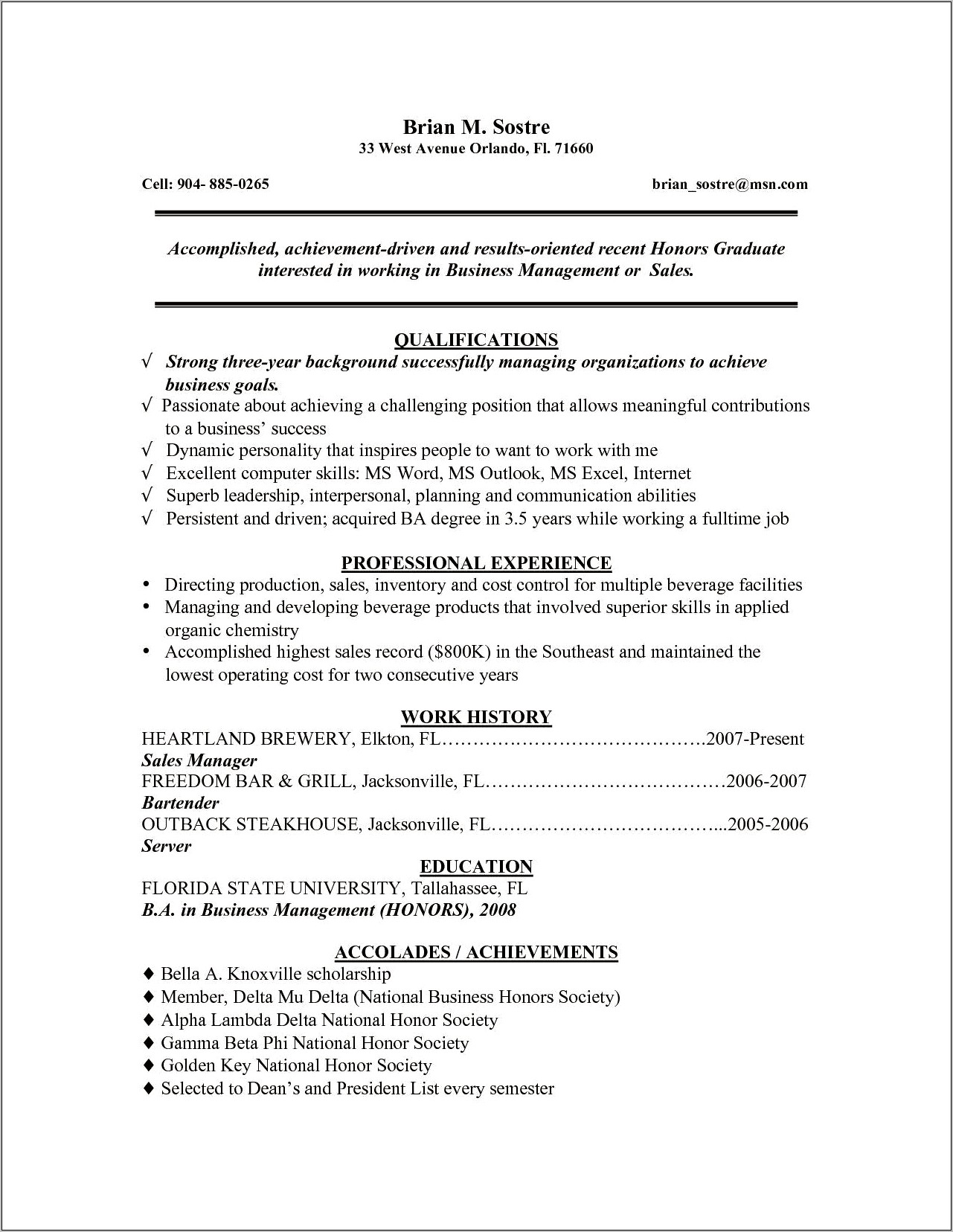 writing a resume without college degree