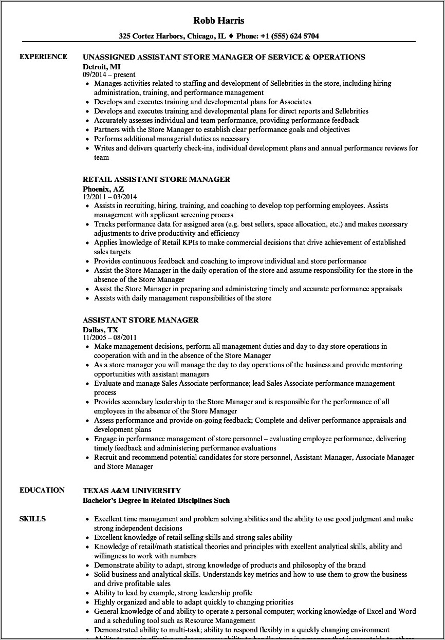 Resume For Apple Retail Job