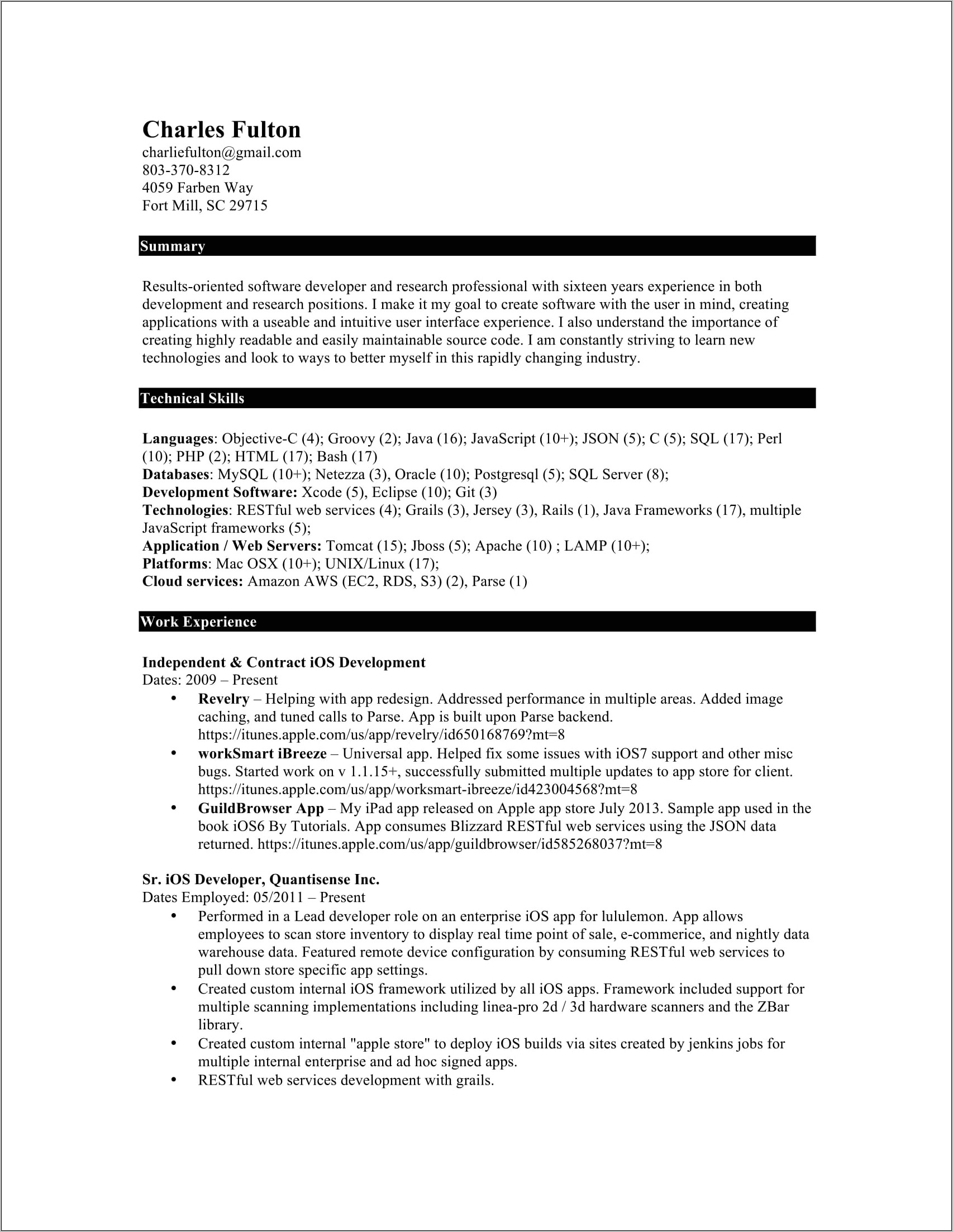 Resume For Google Engineer Job