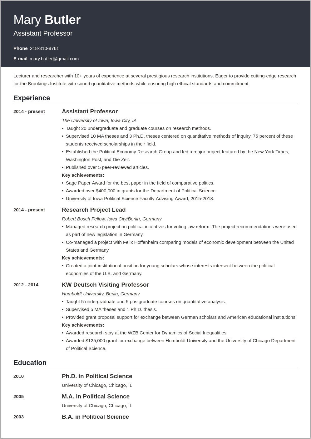 Resume Format For Teaching Job In Engineering College